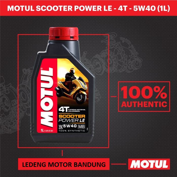 Motul Scooter Power LE 1L 5w40 Oli Motor Matic Oil Synthetic 1 Liter