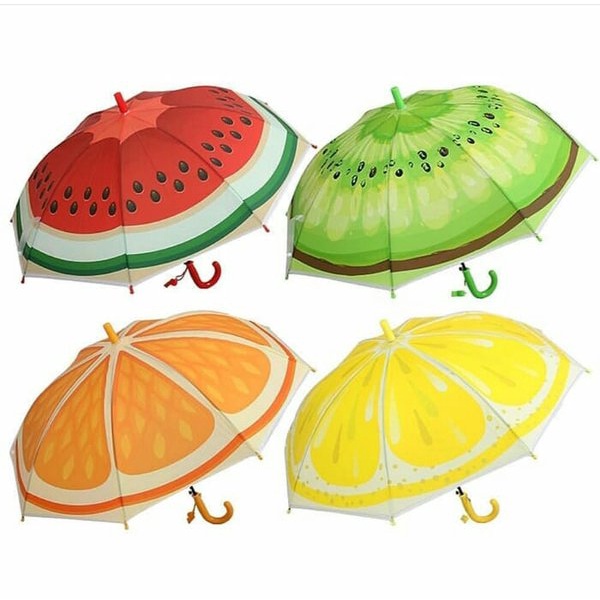 Payung Tongkat PVC Motif Buah-buahan