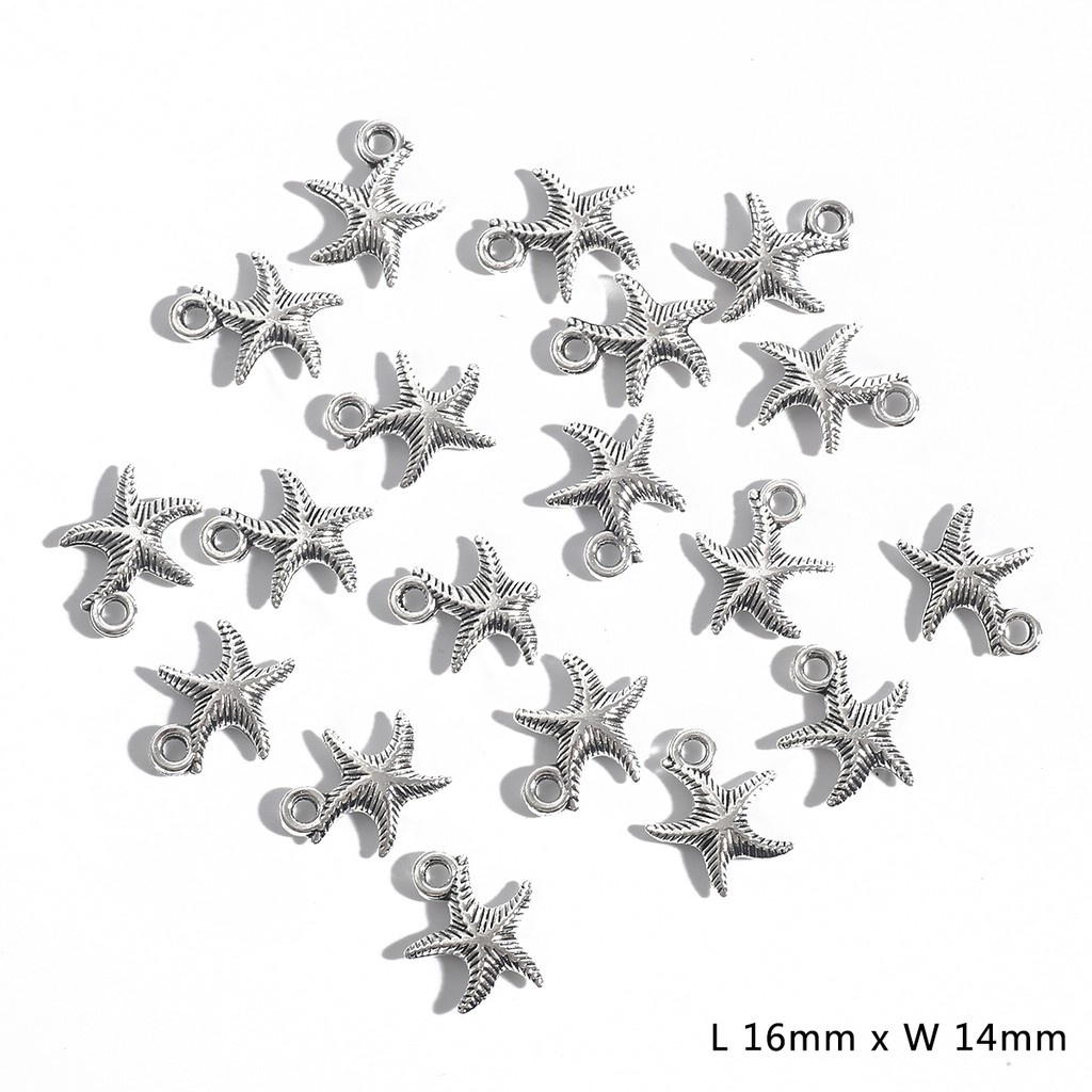 Liontin Charms Plating Bahan Alloy Bintang Laut 16X14Mm