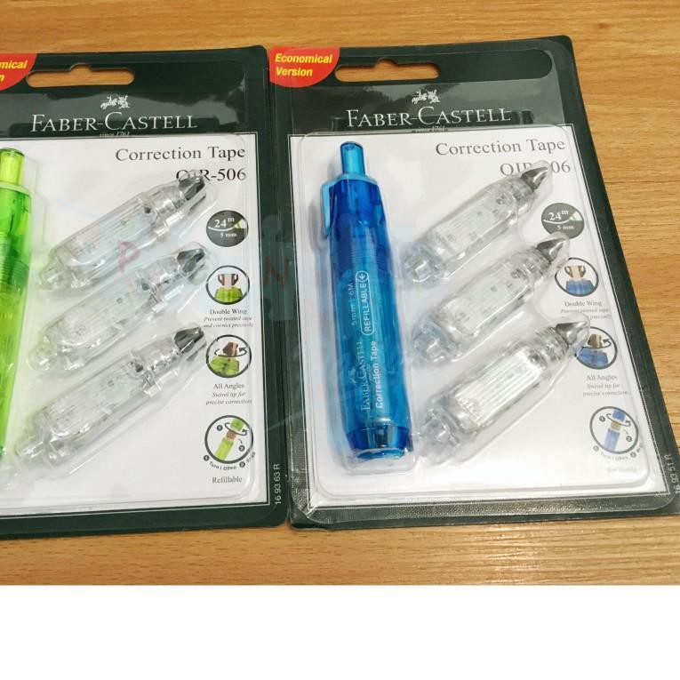 

↓!! [+3 REFILL] FABER CASTELL CORRECTION TAPE QJR-506 BOLPEN TIP EX TIPE X 6M 5MM ORIGINAL 100% ✲144