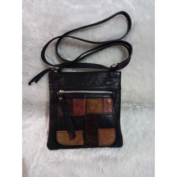 tas fossil patchwork vintage preloved