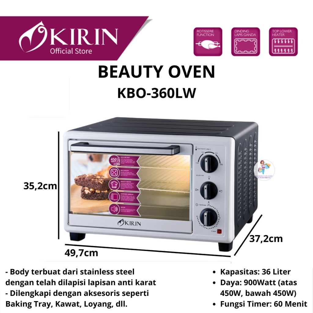 OVEN KIRIN Oven Toaster KBO-360LW 36 Liter Low Watt MURAH