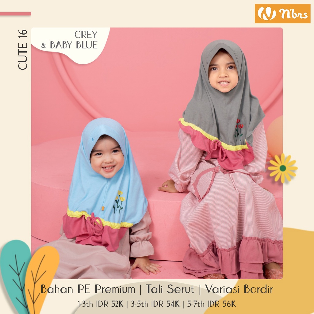 Jilbab Anak Tali Usia Balita (1 - 5 Tahun) by Nibras Hijab Cute Pad 16