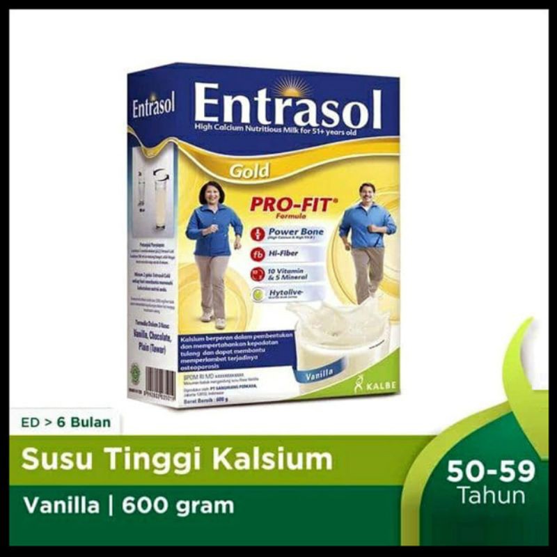 Susu Entrasol Gold Vanila 600 Gram