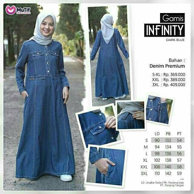 MUTIF - READY SIZE S GAMIS DENIM MUTIF INFINITY