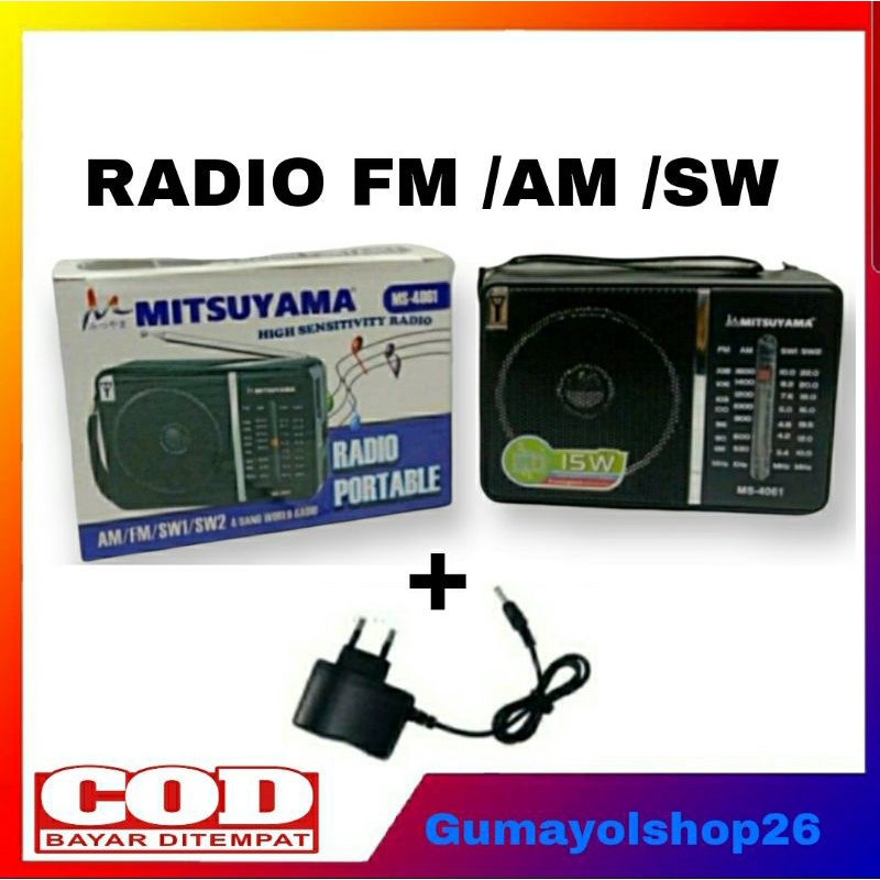 Radio Portable Mitsuyama MS - 4061 AM FM SW 4 Band World Radio