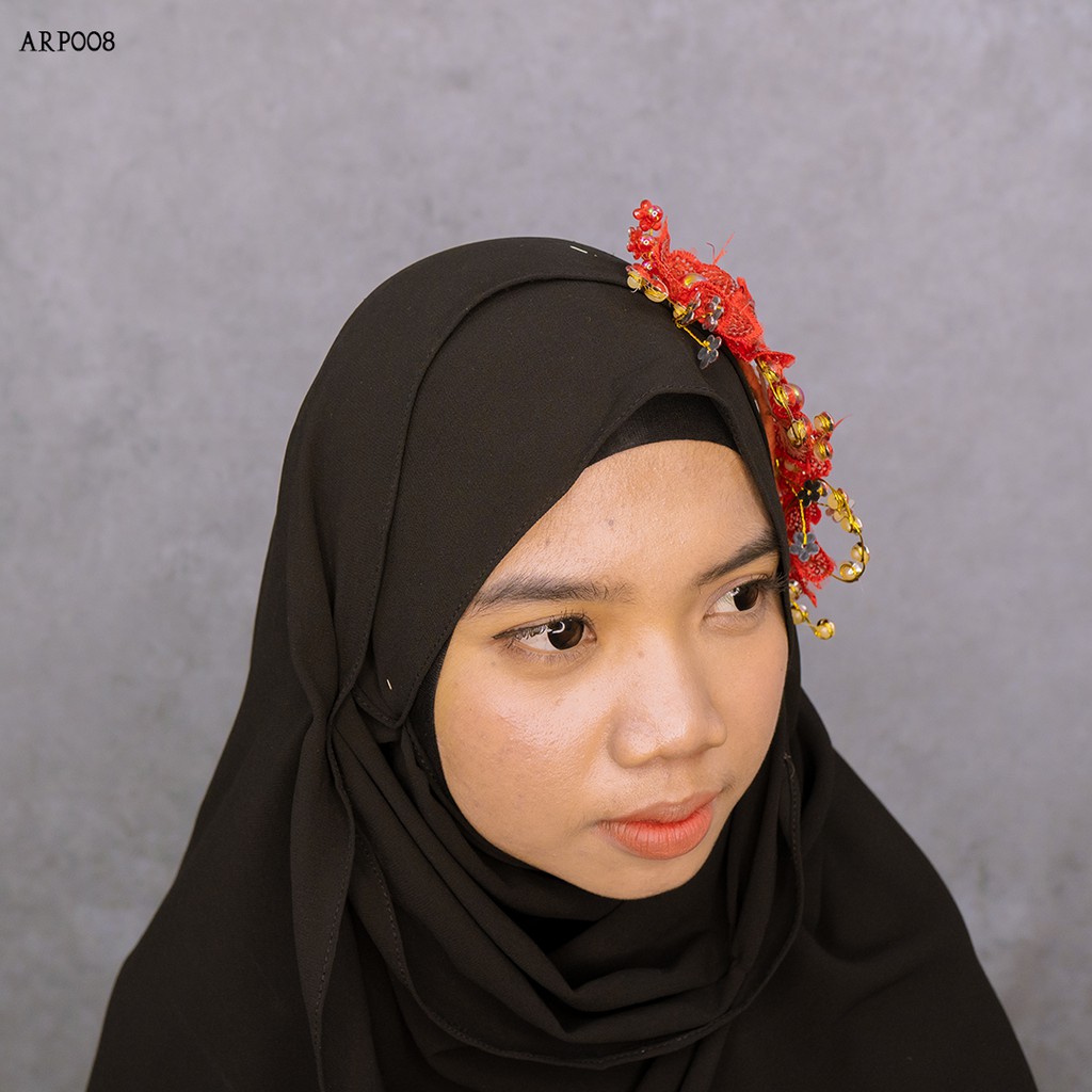 [PRODUK TERLARIS] CROWN HIJAB WEDDING ASESORIS WANITA FASHION MOTIF BUNGA ARP008