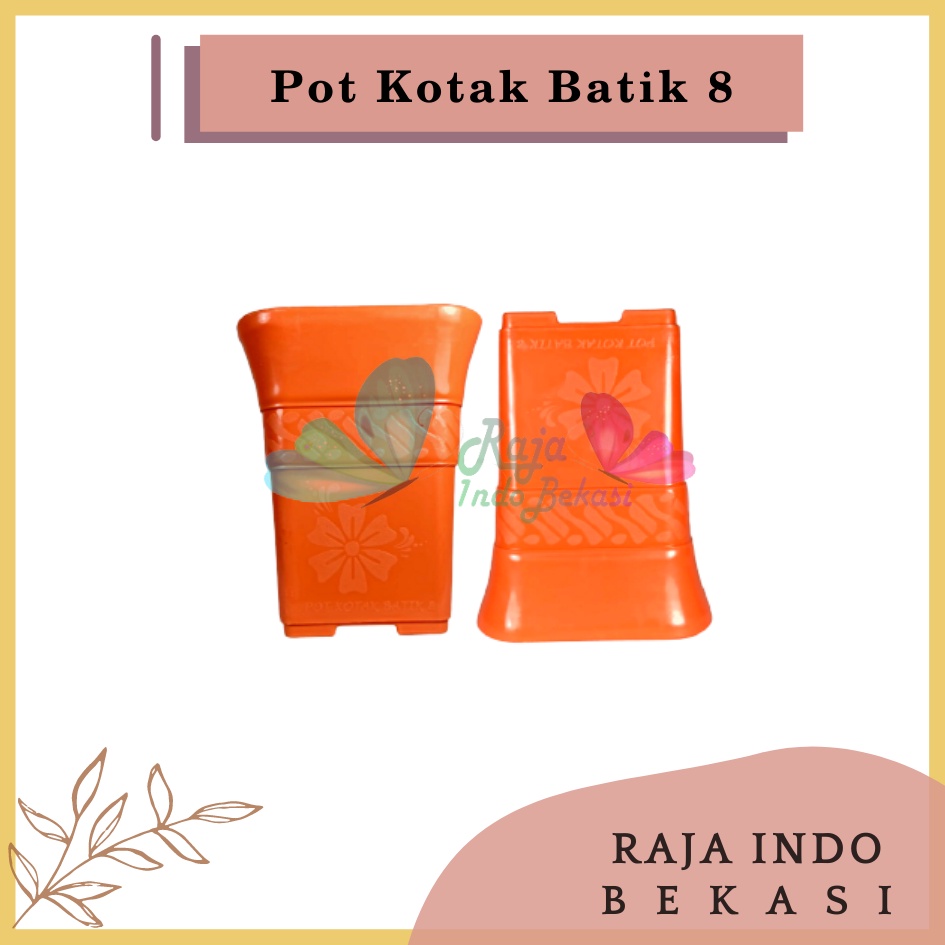 Pot Kotak BATIK 8 cm Putih Hitam Merah Orange Pot Kotak Tinggi Besar Kecil 8 Cm Nkt Putih Hitam