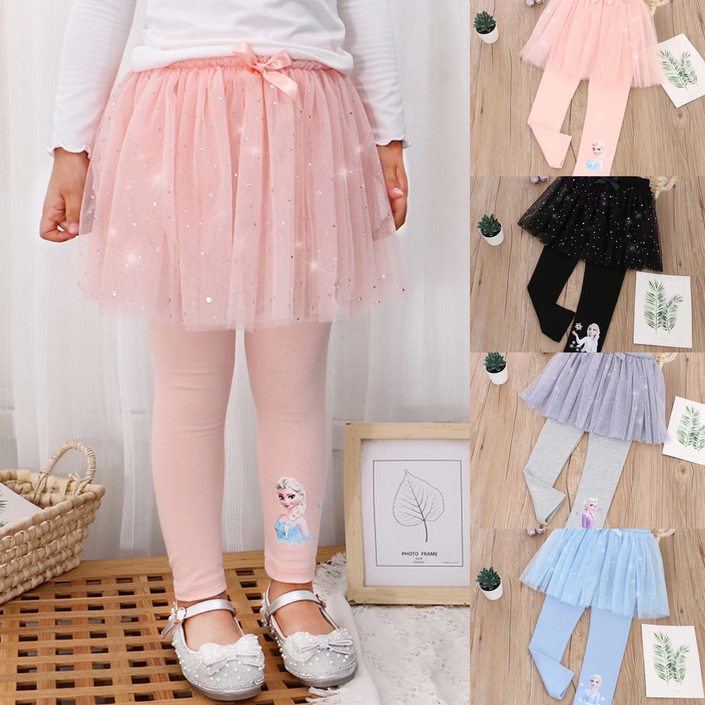 Frozen Pants Rok Tutu Celana Anak Perempuan Elsa Anna - Rok Legging Anak