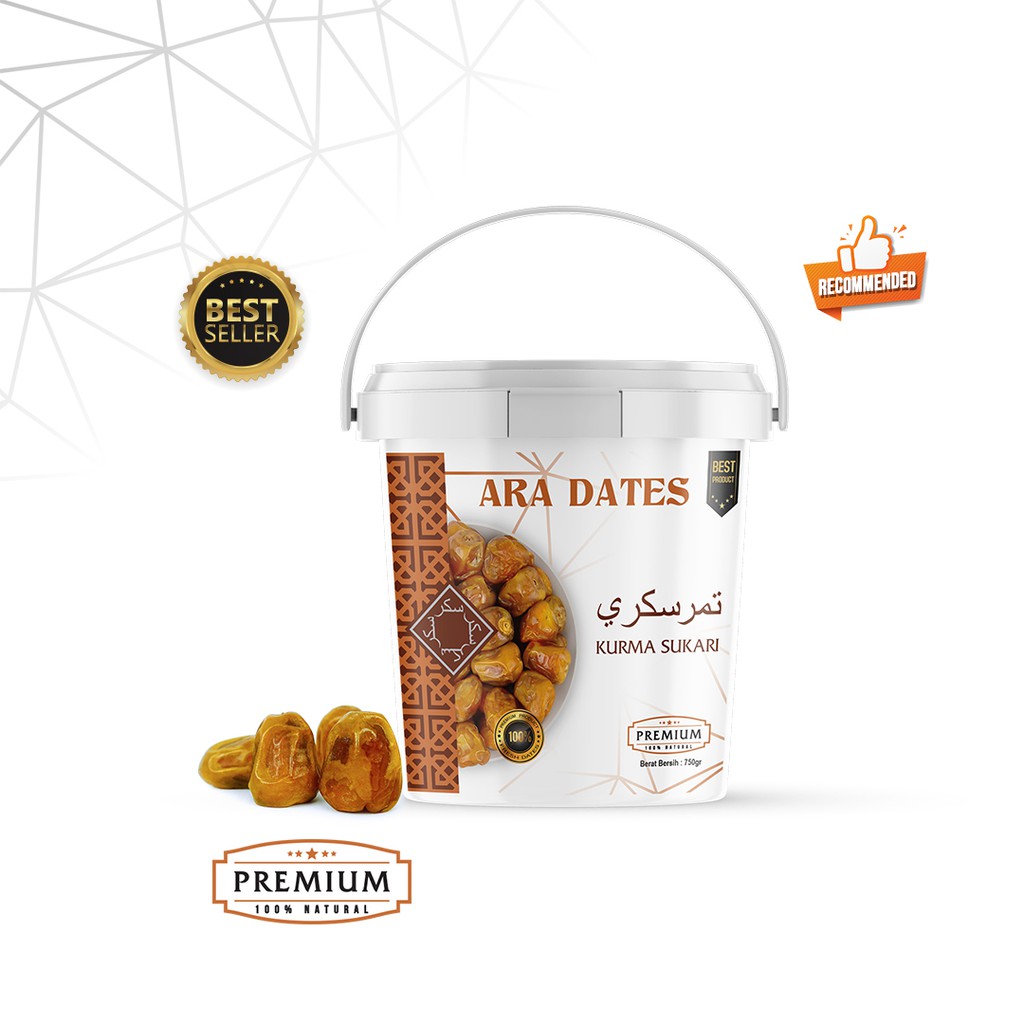 

Kurma Sukari Ember 750gr ARA DATES Premium Quality