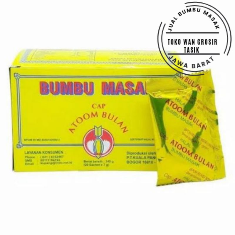 

Bumbu penyedap masak Atom cap bulan 140 gr (20 X 7 gr)