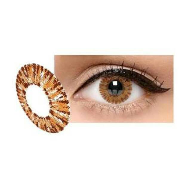 ice gold softlens warna diameter besar 15 mm tanpa pinggiran hitam mirip nobluk ready minus