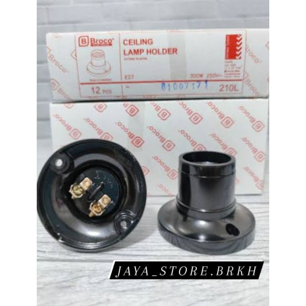 Fiting Lampu Plafon Broco / Broco fitting plafon bulat / fiting rumah lampu / Ceiling Lamp Holder Br