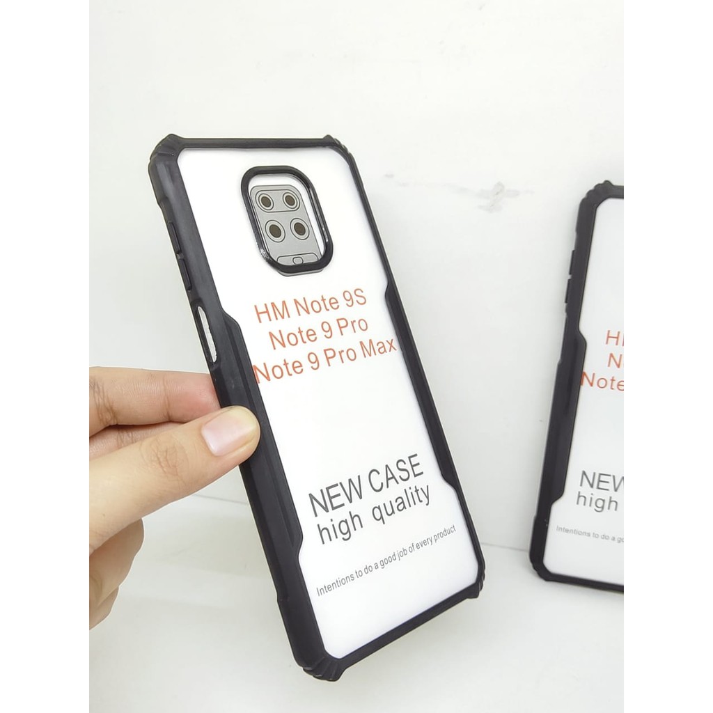 Anti Shocking Redmi Note 9 Pro 6.67 Inch Hardcase Fusion List Hitam Acrylic Case