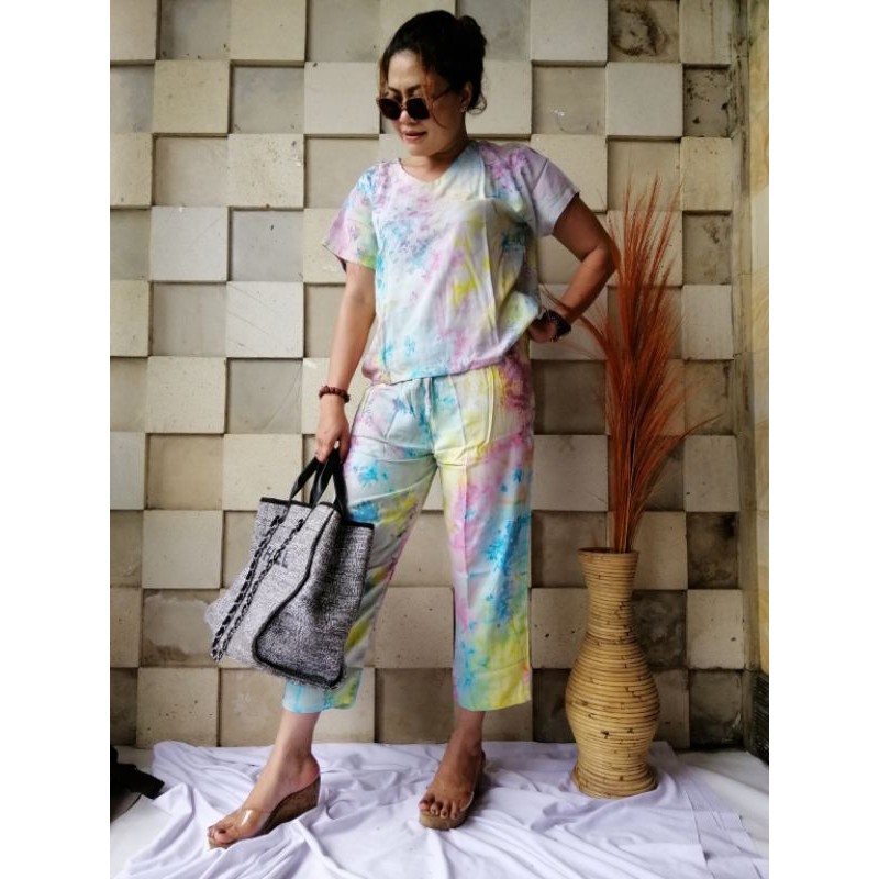 Set Denisha Tie Dye Rayon Adem dan Lembut Bali