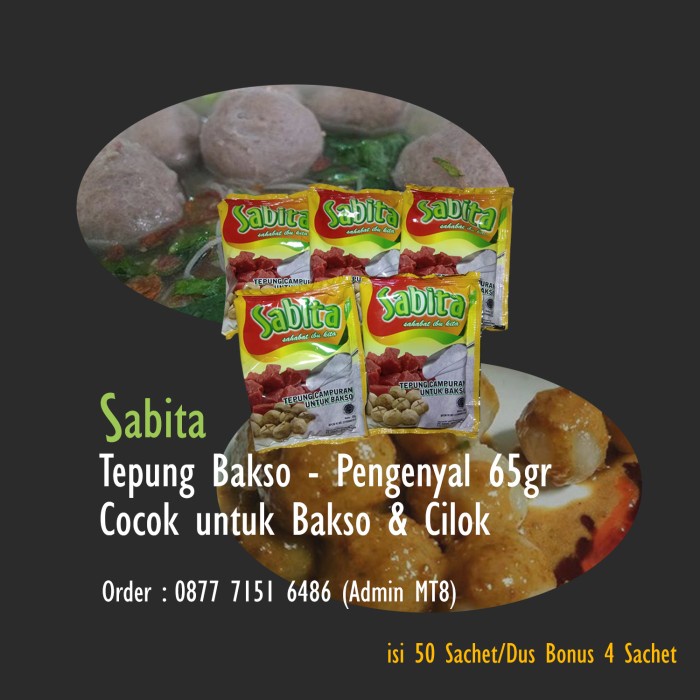 

BISA COD Tepung Bakso merk Sabita 65gr (per Dus)