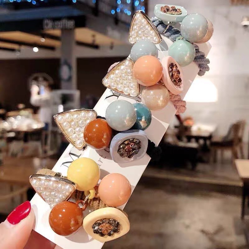 RA-04 Funstore Ikat Rambut Korea Geometri Gelang Aksesoris Wanita - Kuncir Rambut Korea-1