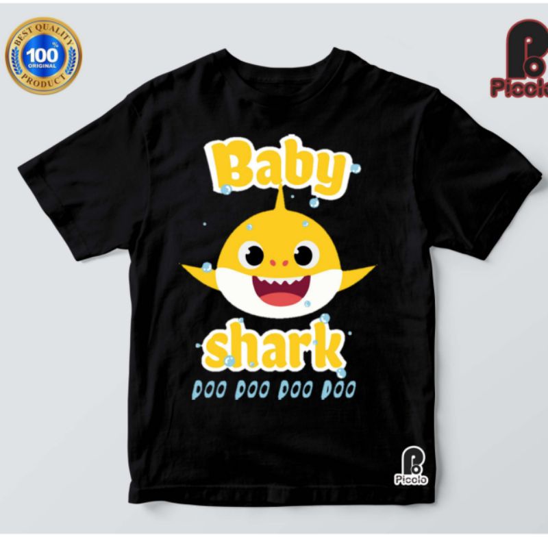 kaos anak motif anime lucu baby shark02 BISA pake nama anak cewe/laki-laki