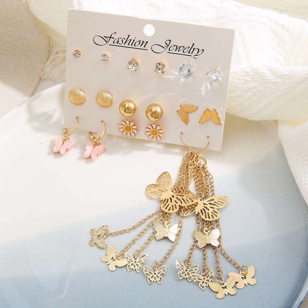 Set Anting Hoop Rumbai Warna-Warni Bahan Resin Gaya Korea Untuk Wanita