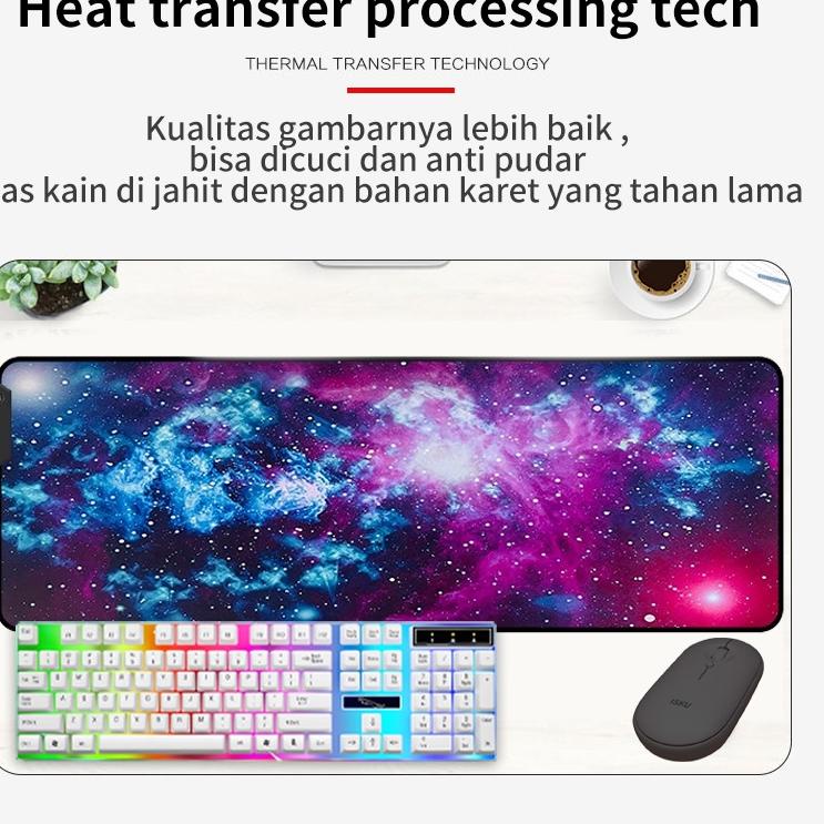 Harga Spesial.. ISKU Mouse Pad Gaming LED RGB XL/Desk Mat Anti Slip high precision ukuran besar/Alas