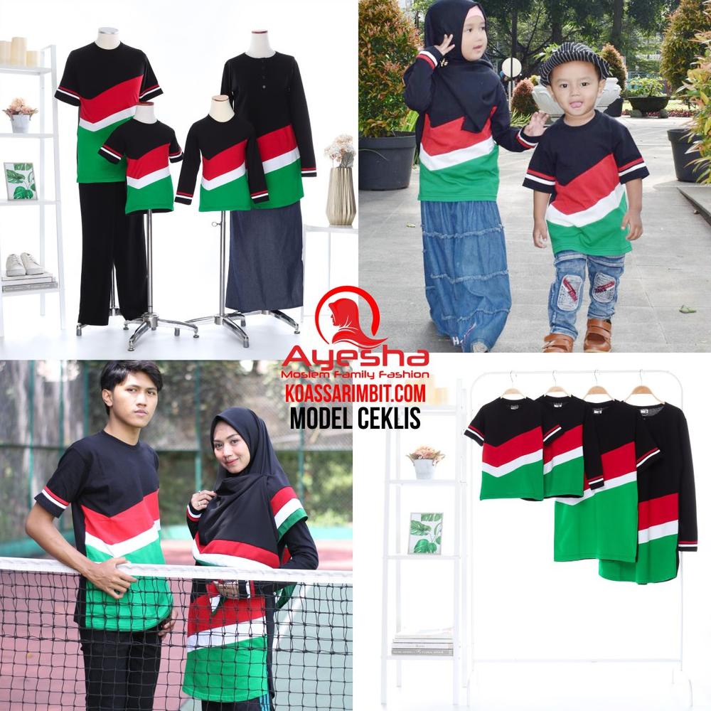 Kaos Couple Sarimbit Keluarga Muslim Ayesha Palestina Ceklis