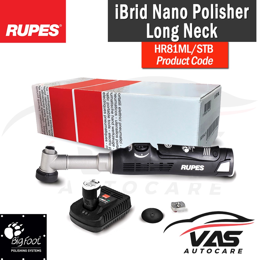 RUPES BIGFOOT NANO IBRID LONG NECK KIT i brid Polisher Mesin Poles