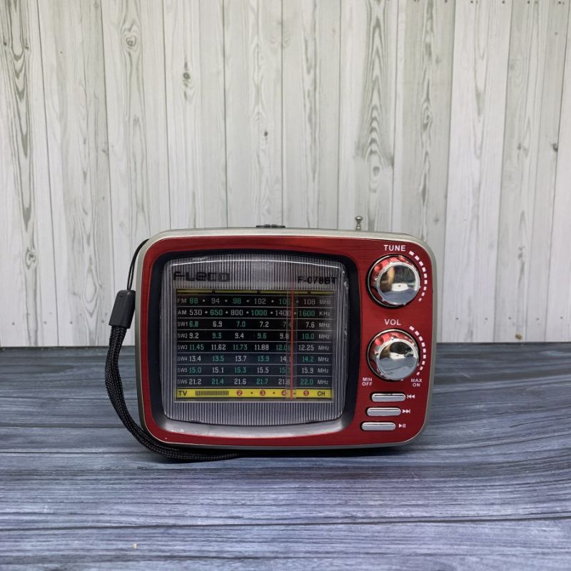 Radio Jadul Bluetooth Fleco F-078BT - Speaker Radio Classic USB Memory MP3 AUX - Radio Termurah