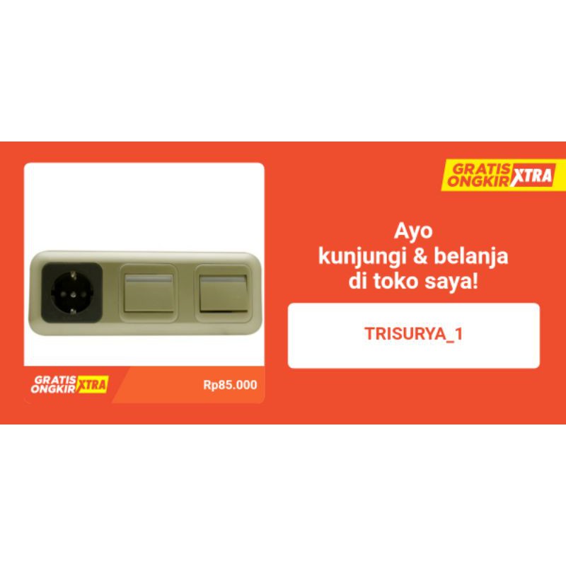 STOPKONTAK + SAKLAR 2 GANG WARNA GOLD "PANASONIC"