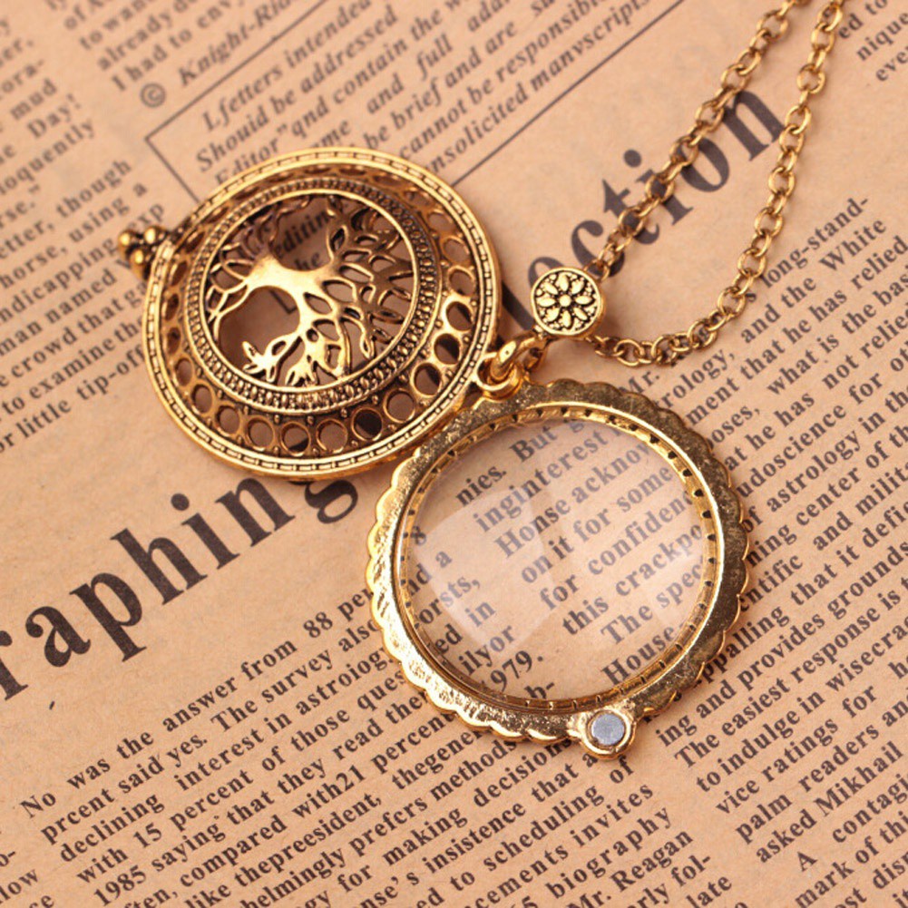 Popular Hot Life Tree Magnifying Glass Alloy Pendant Necklace