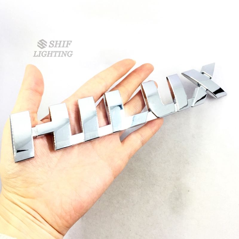 1 x ABS Chrome HILUX Logo Letter Car Auto Side Rear Trunk Emblem Sticker Badge Decal For Toyota