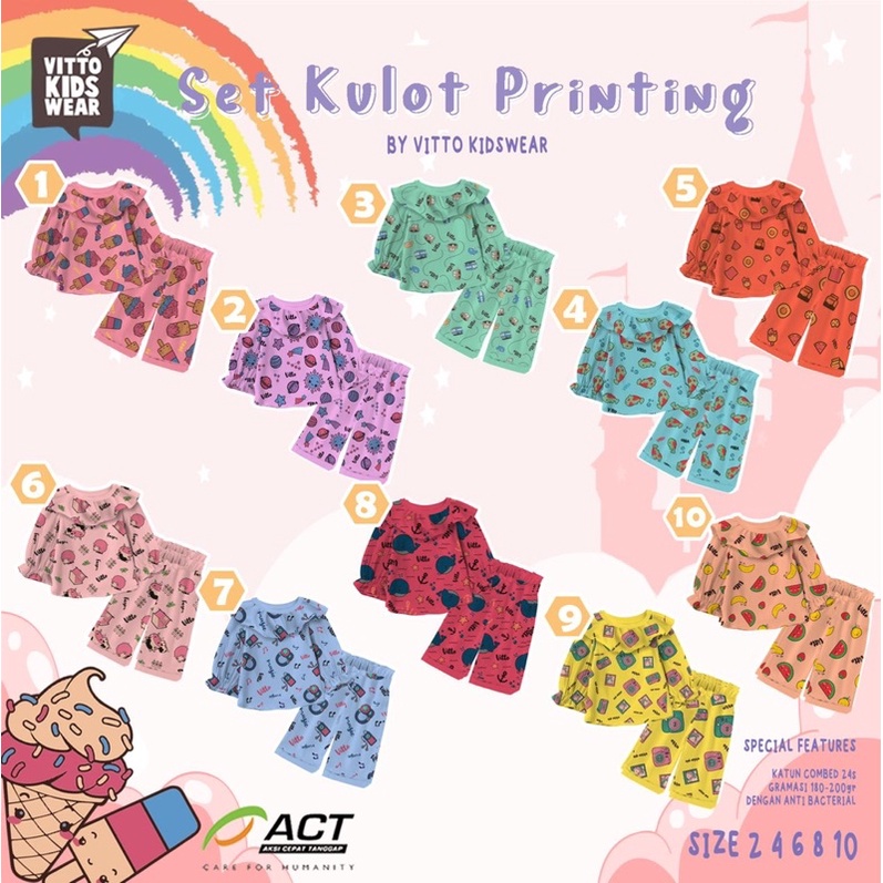 Setelan Kulot Printing Vitto