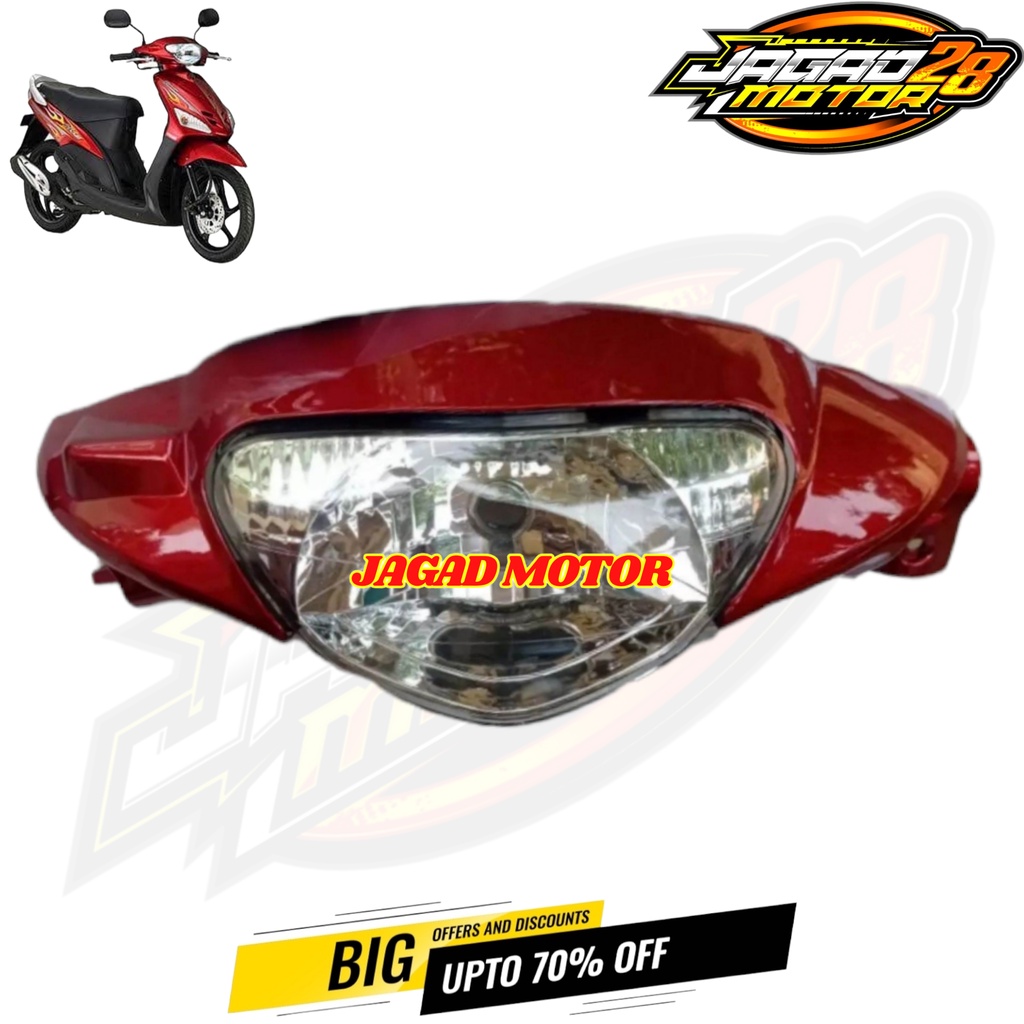 Batok Depan Dan Reflektor Lampu Depan Yamaha Mio Sporty Merah Maroon / Batok Kepala Depan Set Lampu Depan Yamaha Mio Sporty Merah Maroon / Batok Depan Mio Sporty Merah Maroon Set Lampu Depan / Batok Depan Mio Sporty Merah Maroon Dan Lampu Reflektor D