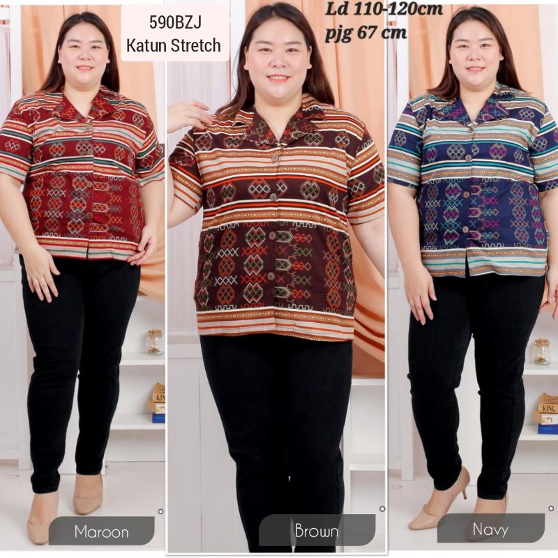 BIGSIZE BLOUSE NAMIRA BATIK JUMBO XXL 590 ATASAN WANITA KERJA KANTOR BAJU FASHION CEWEK MURAH