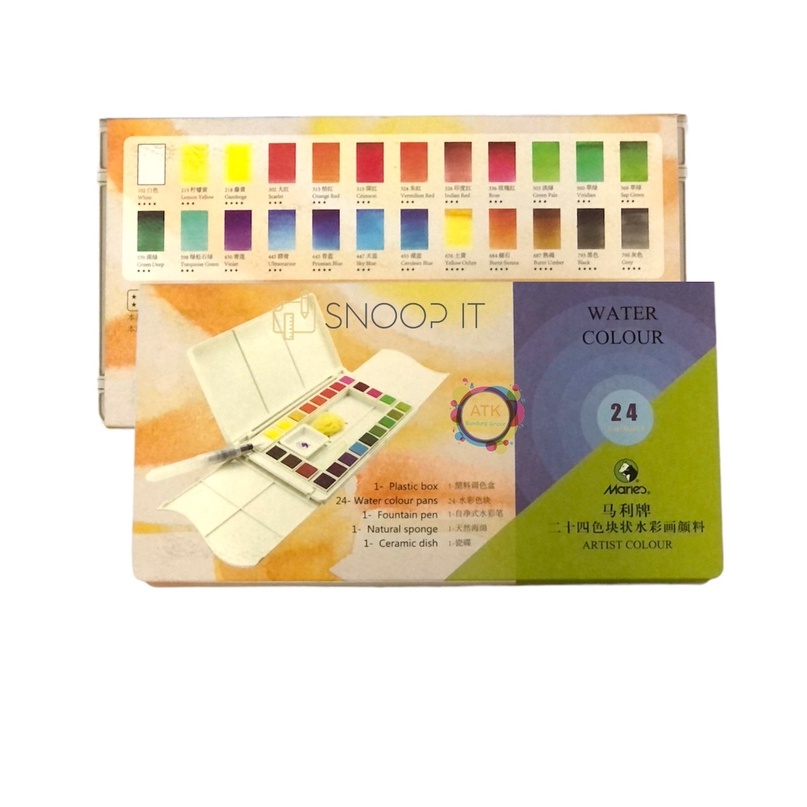 

Water Colour 24 Warna Maries #W-4024 / Cat Air Artist Colour 24 Warna – SHABG