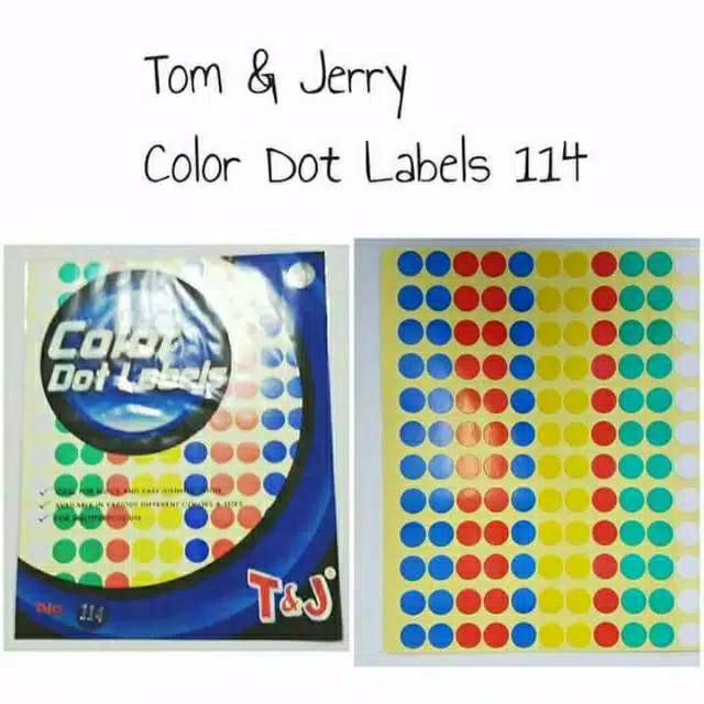 

Label Sticker dot tom & jerry ukuran 114 & 97 / sticker bulat montessori
