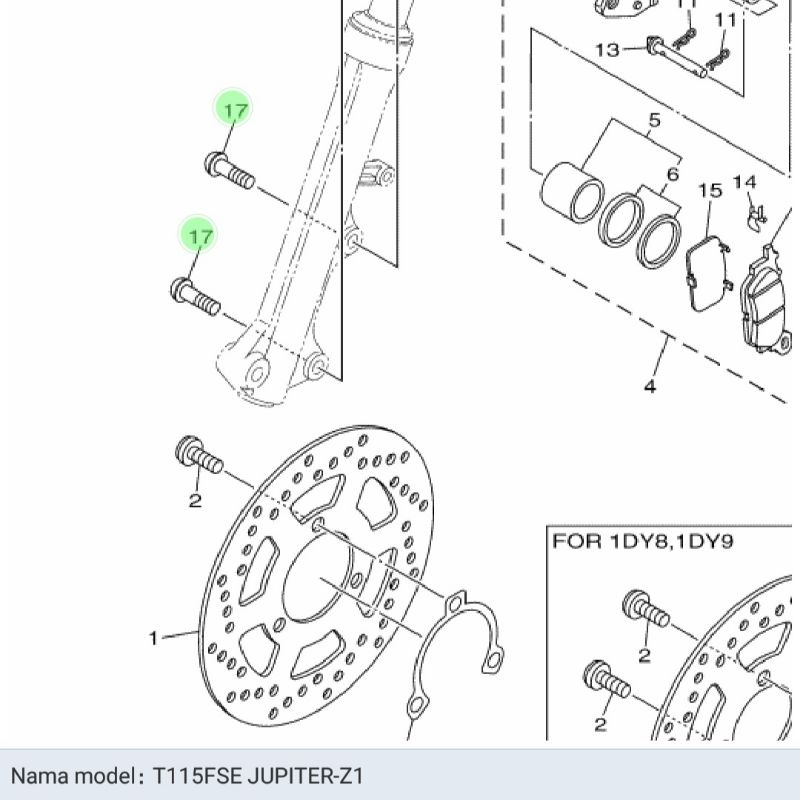 BAUT KALIPER REM DEPAN JUPITER Z1 / 90111-10807