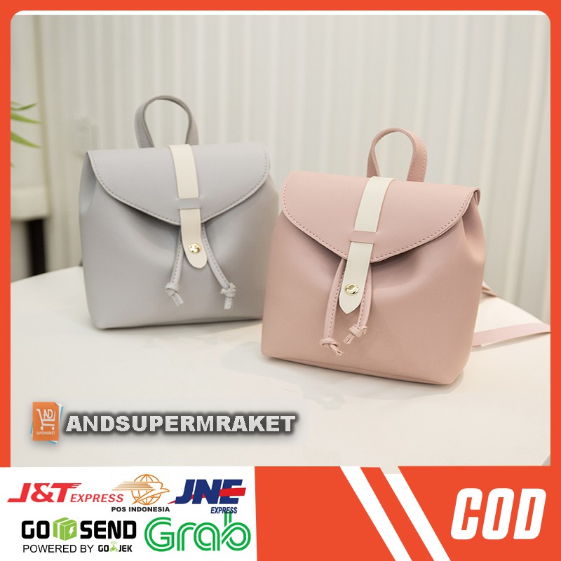 AND COD T86 Tas Selempang Wanita Model Serut Tas Ransel Wanita Backpack Bag Kulit PU Ransel Korea Murah