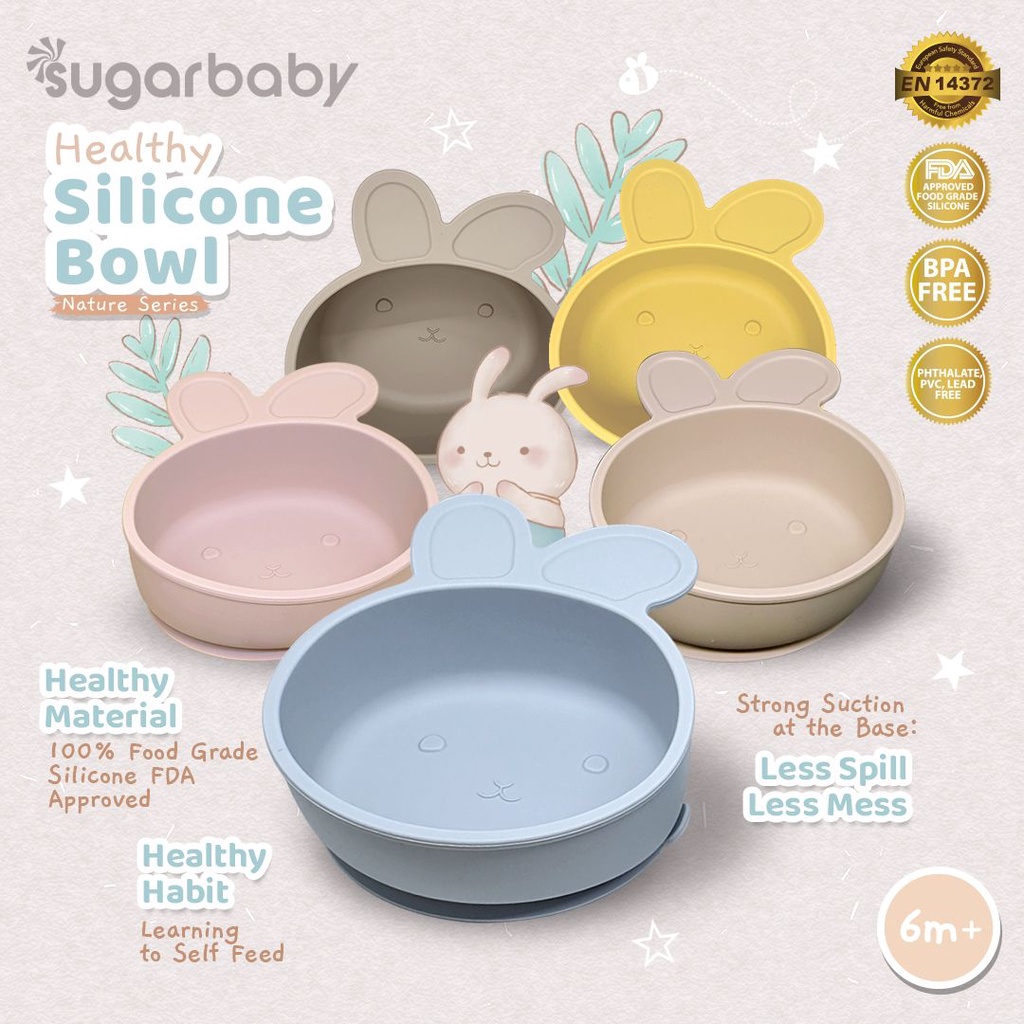 Sugar Baby Healthy Silicone Bowl Nature Series / Mangkuk Makan Silikon Sugar Baby