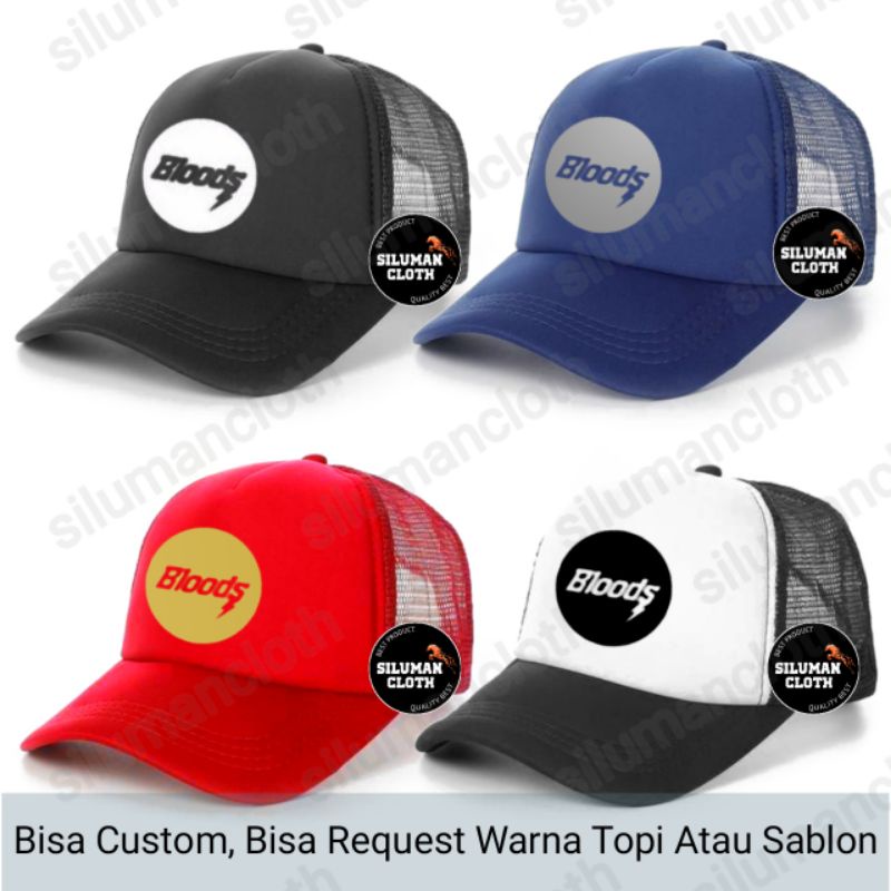 Topi Bloods Trucker - Topi Trucker Bloods Premium