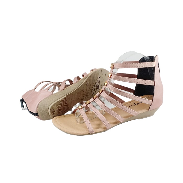 Emye GL07 Sandal Slop Gladiator Tali Wanita Pengikat Zipper Mewah Elegan Murah 2021-SALEM