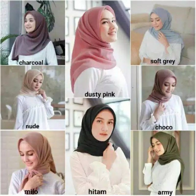 Hijab Bella Square / Kerudung Jilbab segiempat 4 kotak