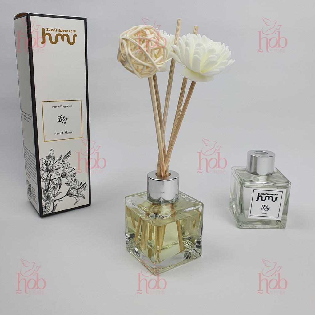 Parfum Pengharum Ruangan Aroma Reed Diffuser Aromatherapy Stick Rotan Taffware 50ml-Lily