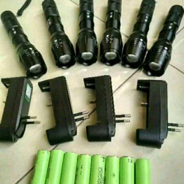 Senter LED Cree taffware XML T6 Lengkap