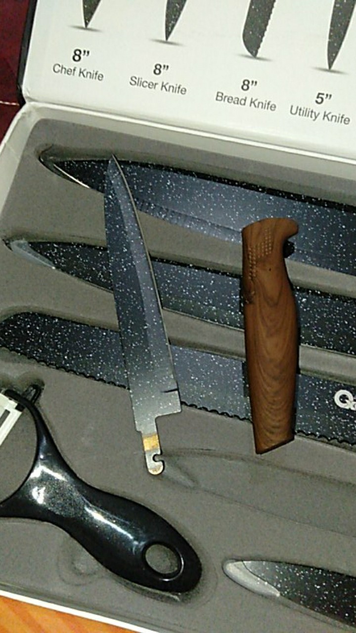 Oxone Black Marble Knife Set Ox-605 Pisau Set 100% Original