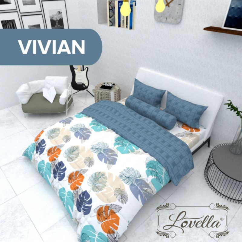 bedcover 1 set sprei 180x200 merek lovella