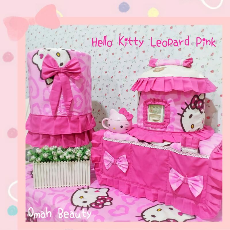 PREORDER GKM Hello Kitty Kucing Sarung Galon Kulkas Magic Com Pink Cat Hitam / GKM Kartun Karakter H