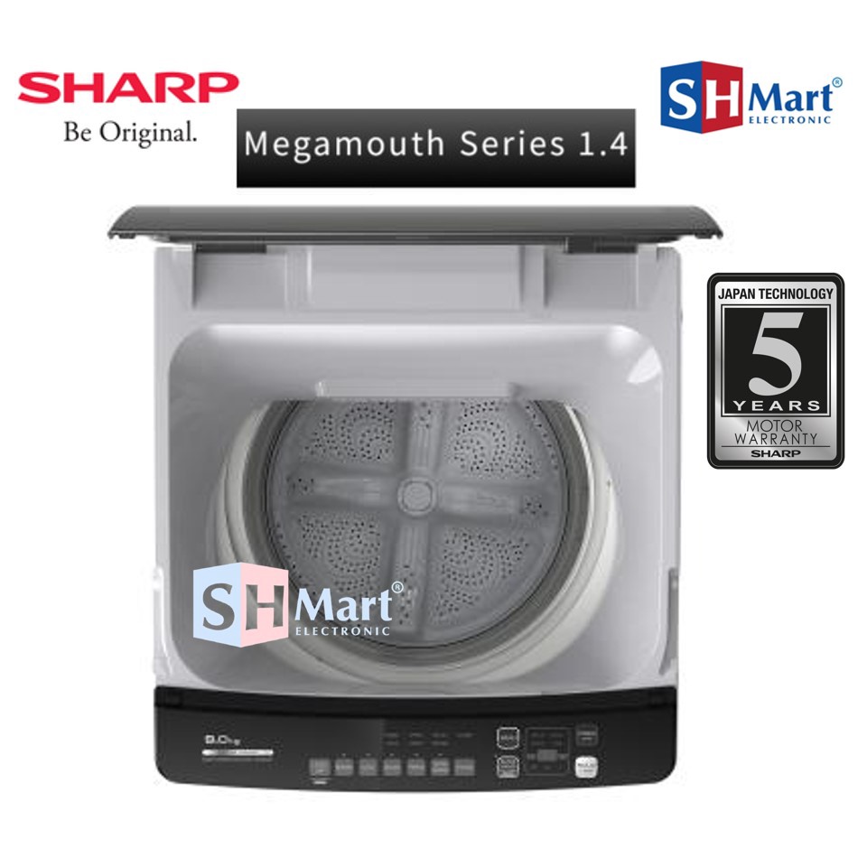 MESIN CUCI SHARP 1 TABUNG ESM-8000T-GG ES-M9000T-GG NEW MEGAMOUTH SERIES GARANSI RESMI (MEDAN)