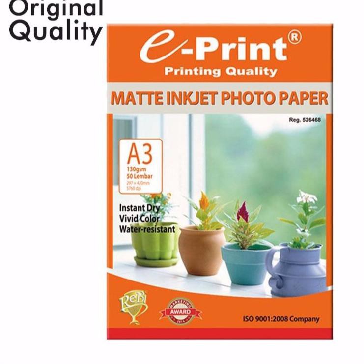 

[PERPACK] Eprint Photo Paper Matte Inkjet A3 130gsm (KODE B4567)