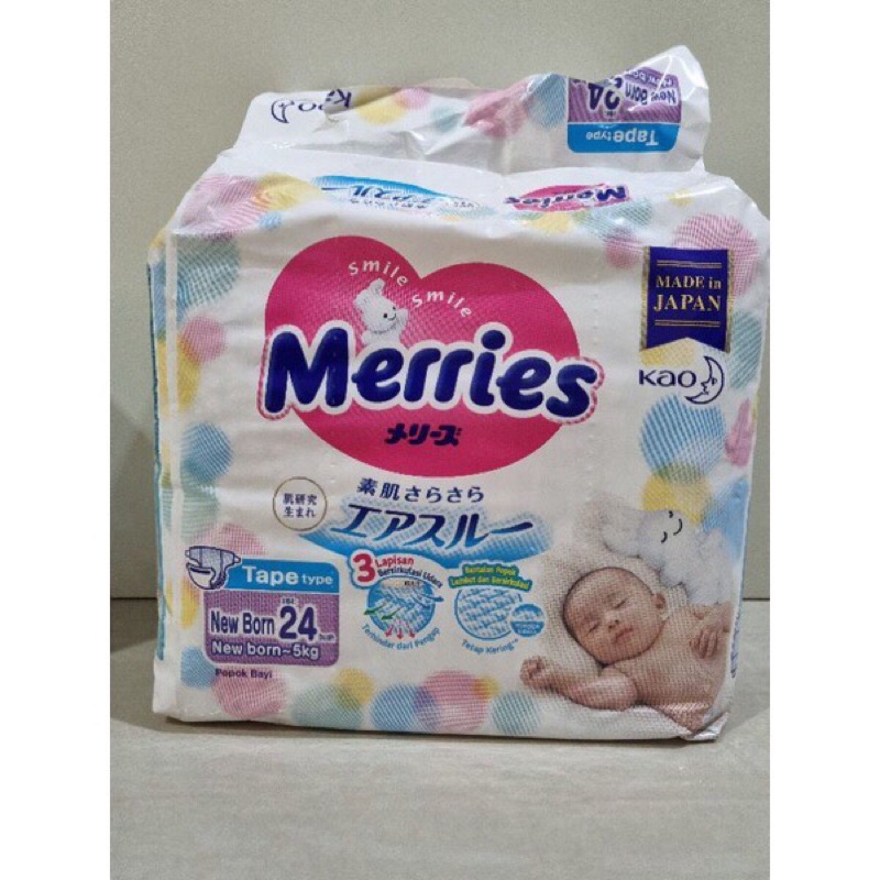 Merries premium tape NB24s Merries newborn tipe perekat popok bayi Merries premium tape perekat NB24