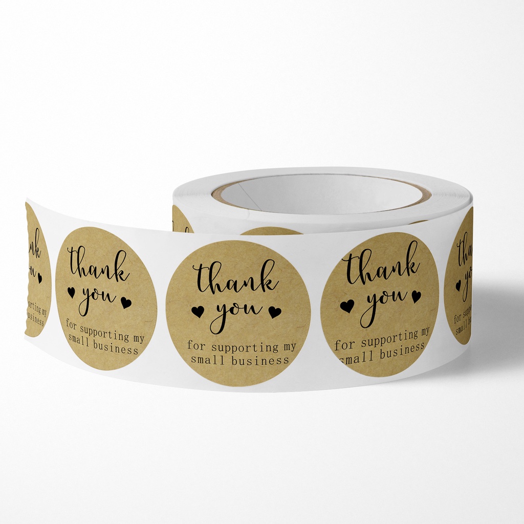 500PCS 1ROLL STICKER THANK YOU FOR SUPPORTING MY SMALL BUSINESS STIKER LABEL OLSHOP BEST SELLER